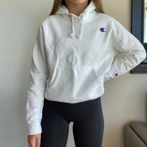 White Champion Reverse Weave Hoodie
